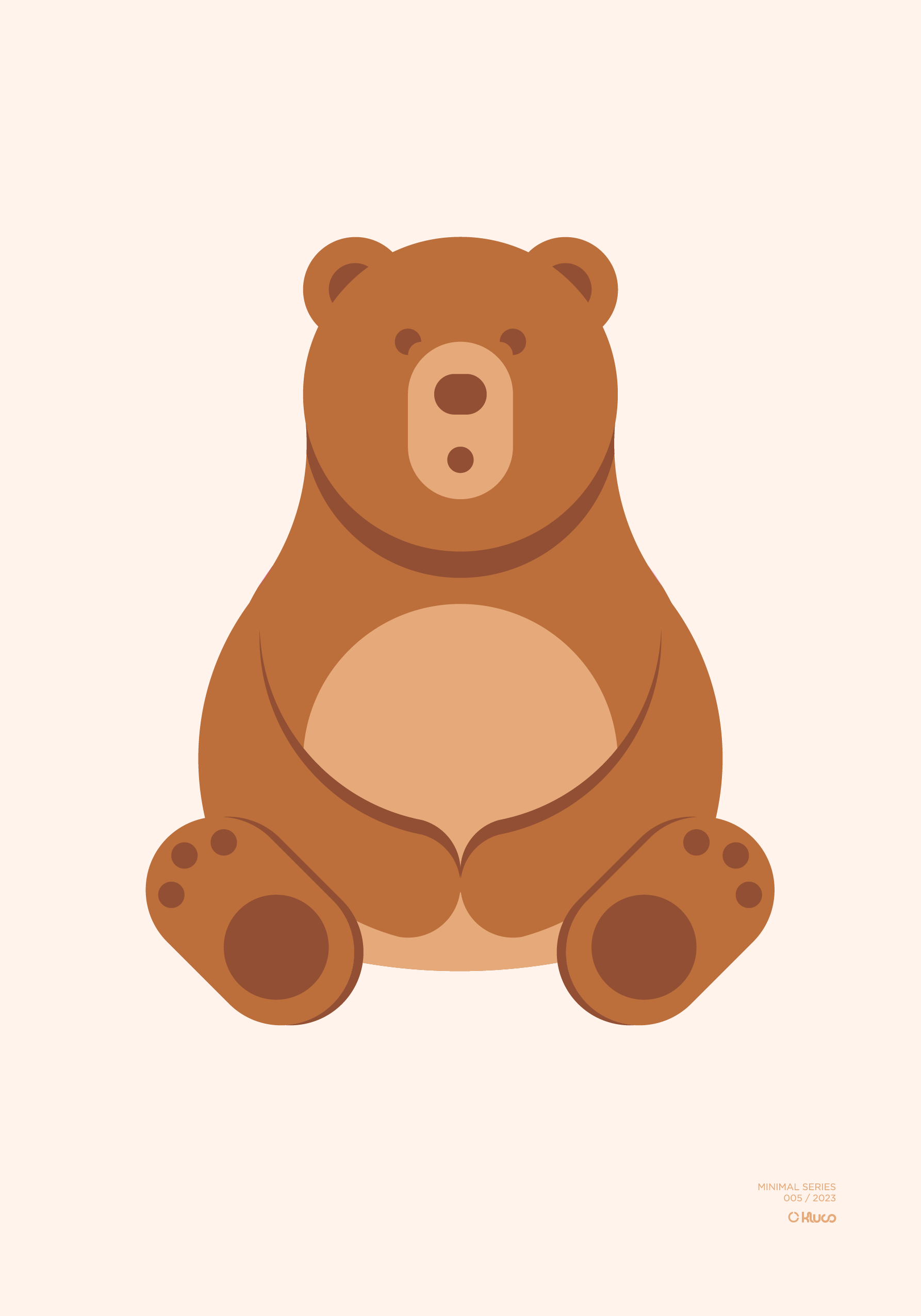 Póster minimalista de un oso