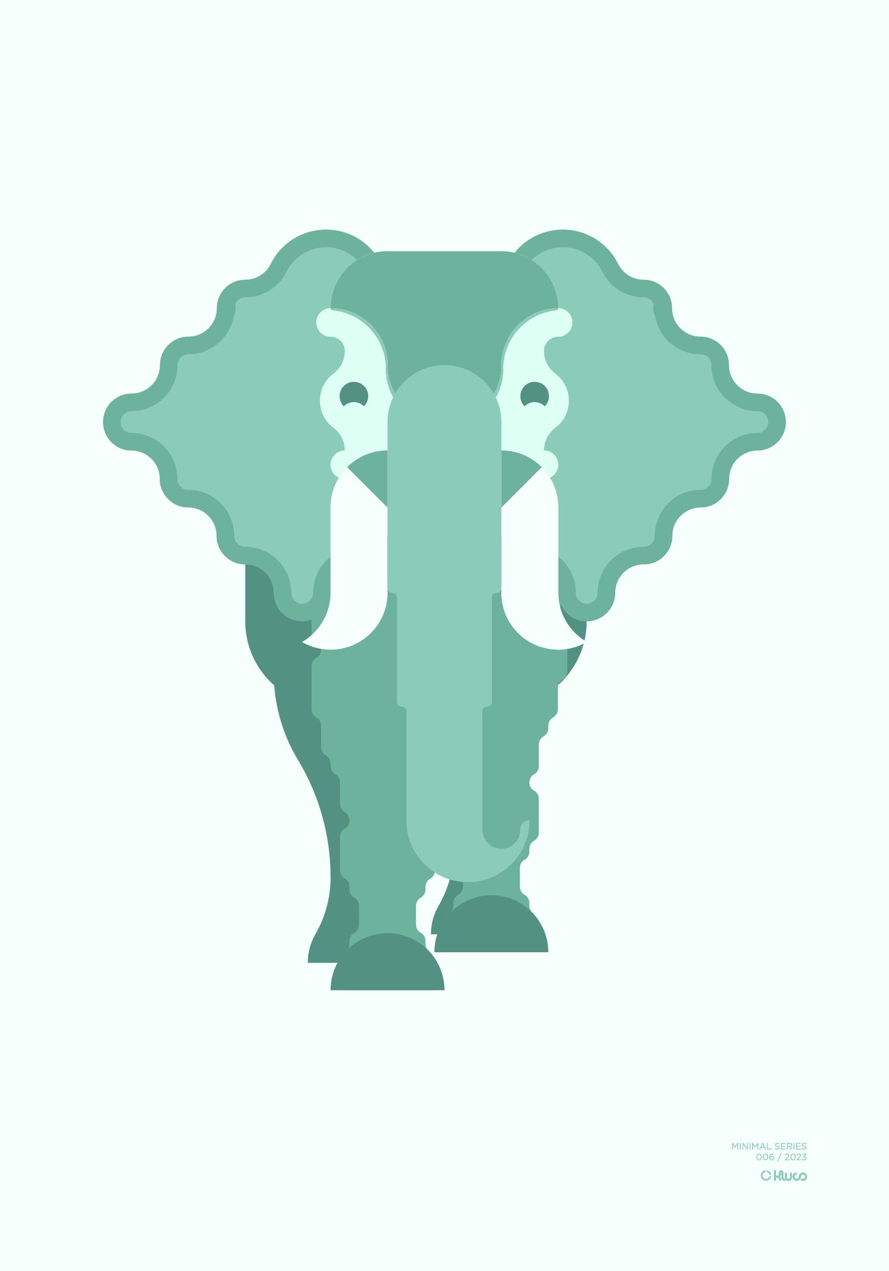 Póster minimalista de un elefante