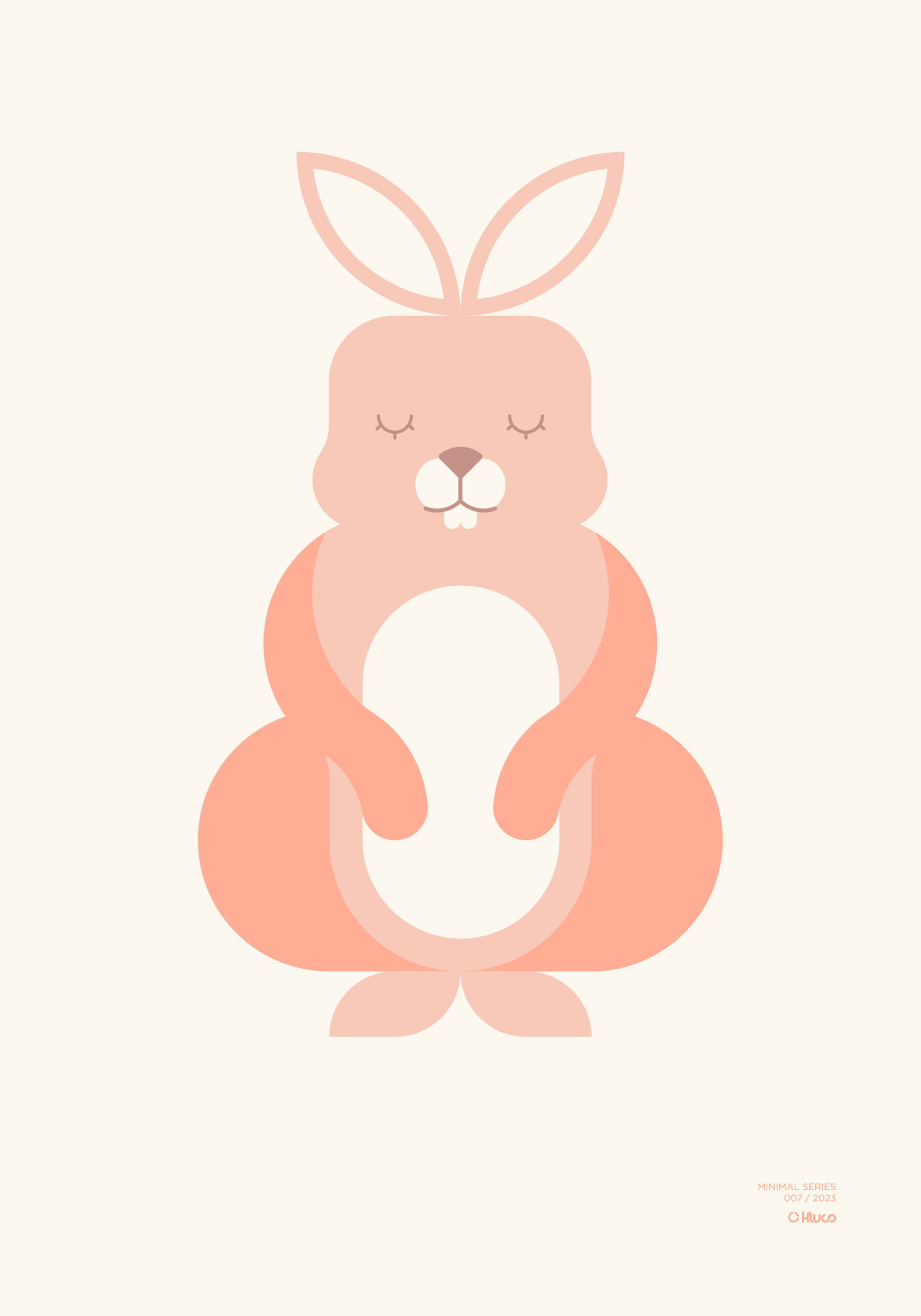 poster de conejo de estilo minimalista