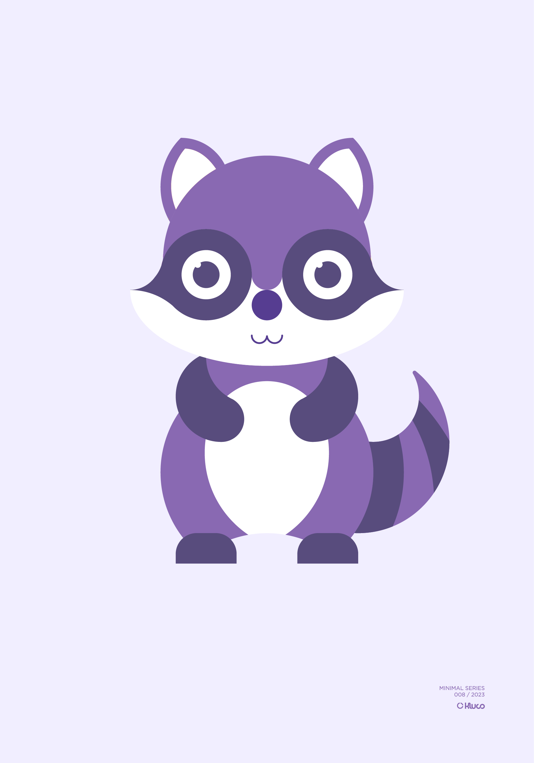 Minimalist-style poster of a raccoon