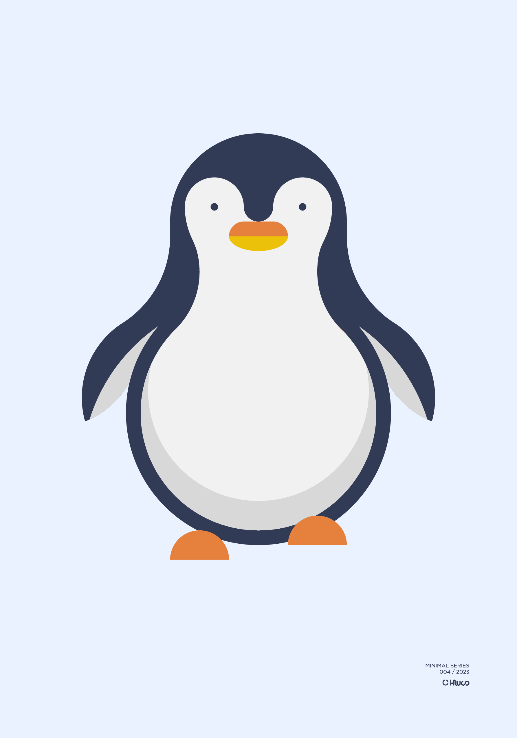 Minimalist-style poster of a penguin